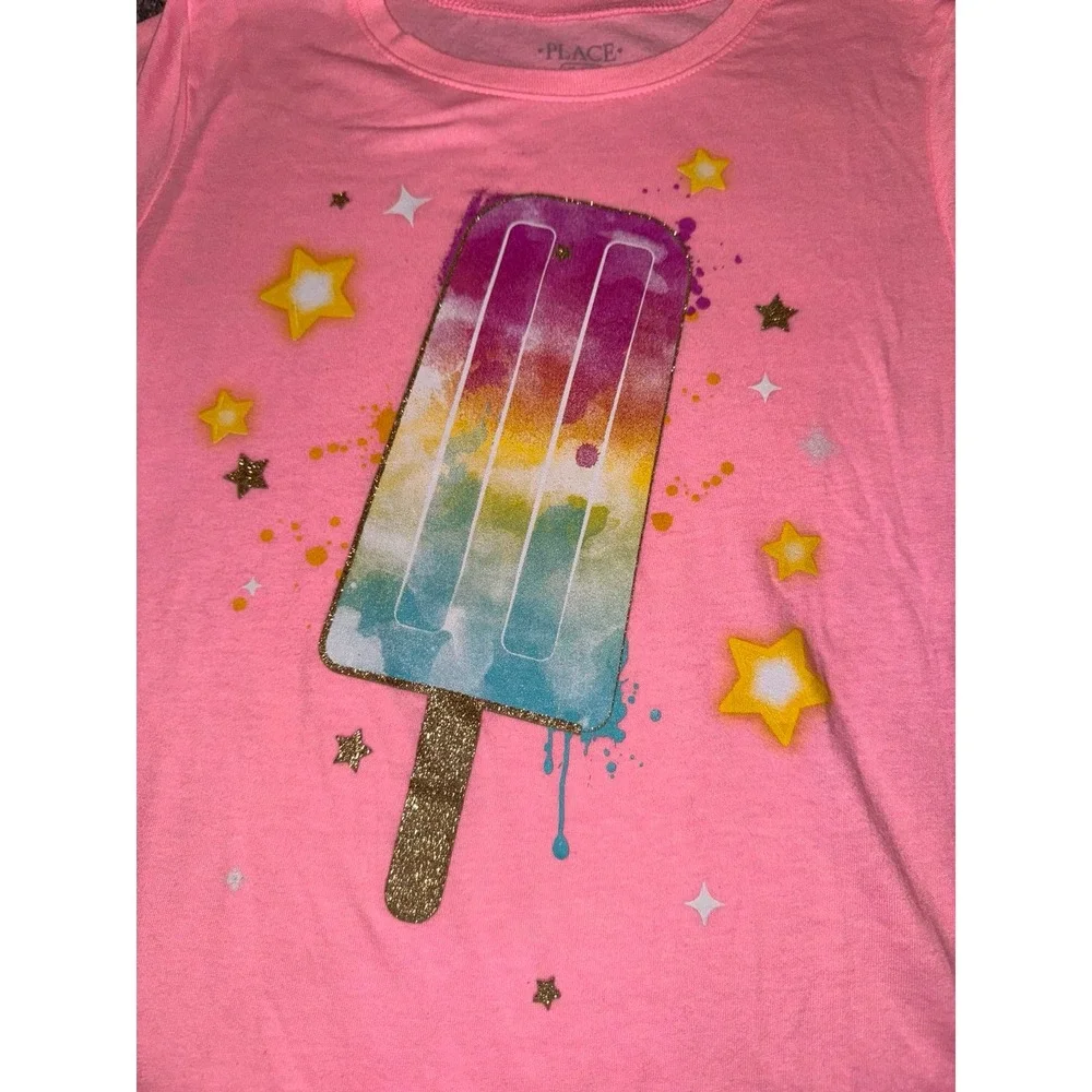 Children's Place Girls Pink Ice Cream Short Sleeve T-Shirt‎